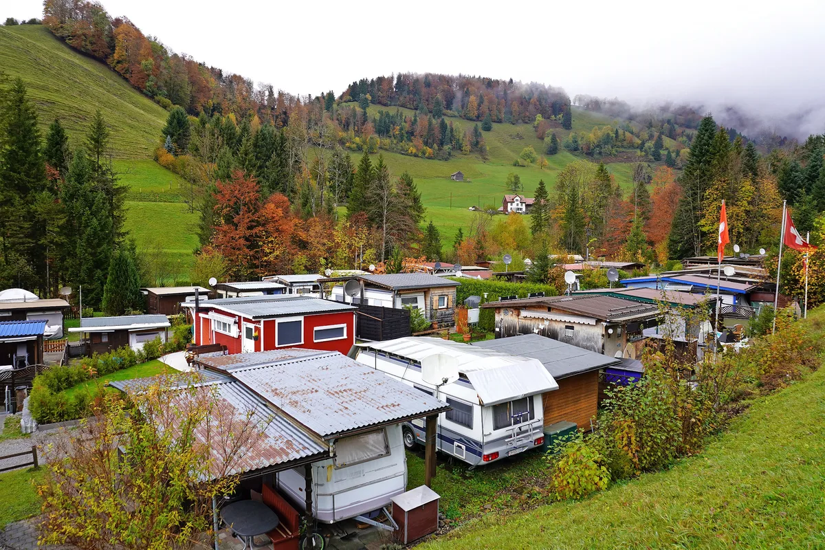 Wohnwagen auf dem Campingplatz Atzmännig.